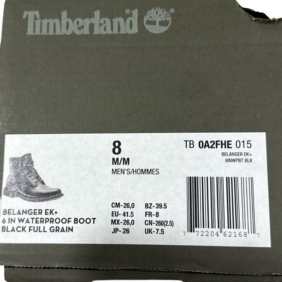Timberland Belanger EK Men Boots - Black Full Grain - Size: 8 main image 6